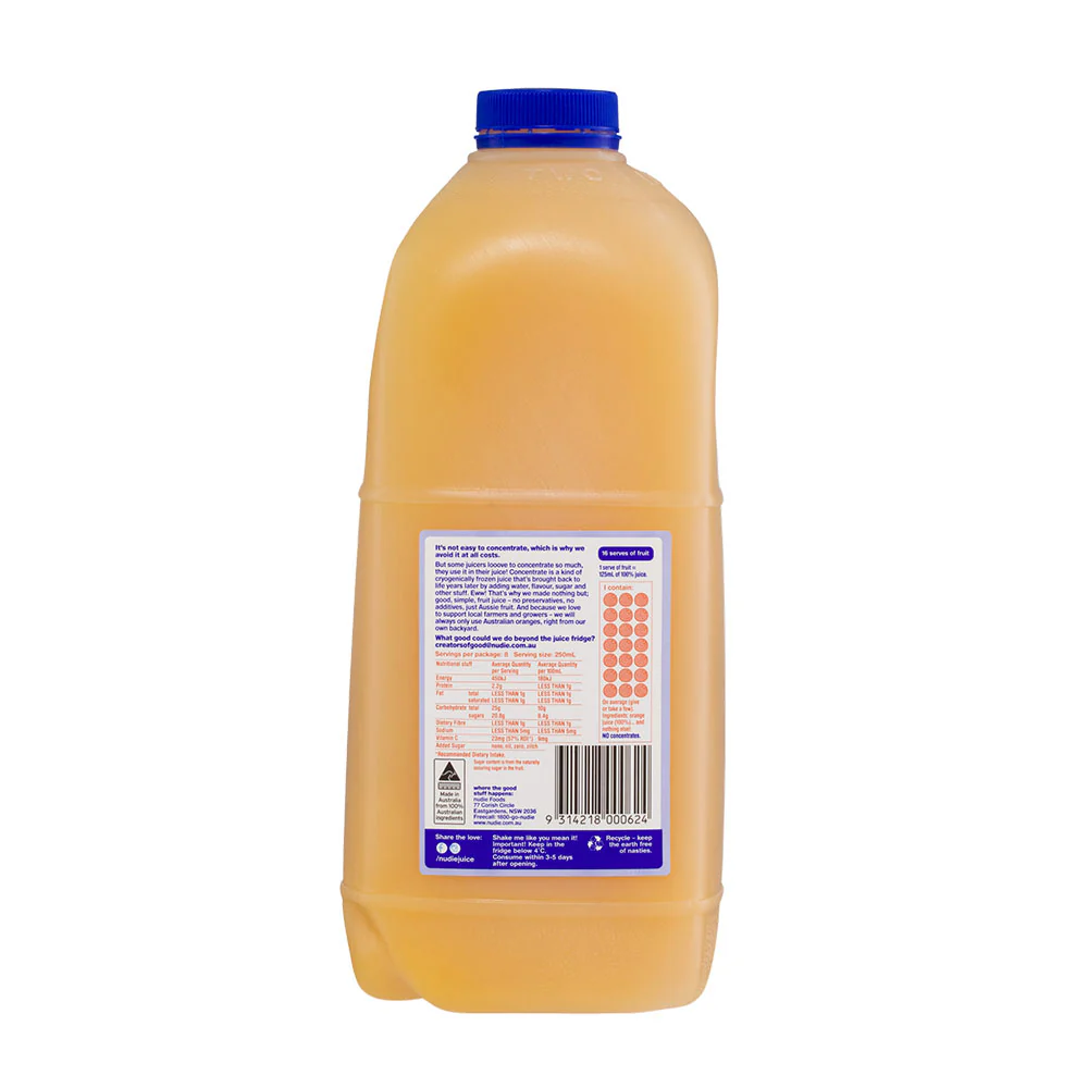 Nudie Pulp Free Orange Juice - 2L - Image 2