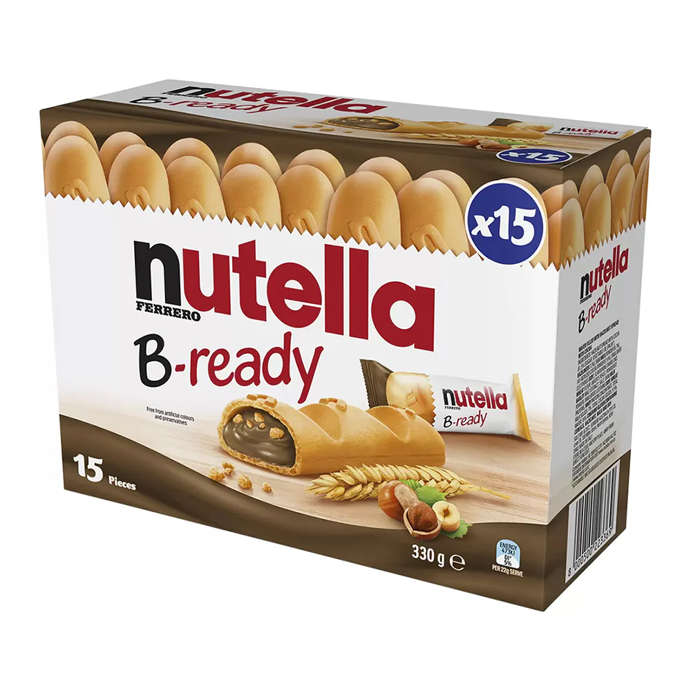 Nutella B-ready Hazelnut Chocolate Biscuit Sticks - 15 Packs x 22g