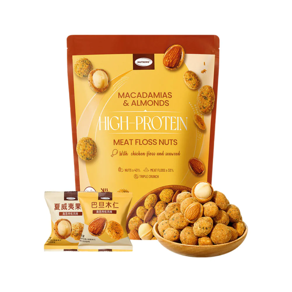 NUTHING High-Protein Meat Floss Nuts – Macadamias & Almonds 720g – Limited Import