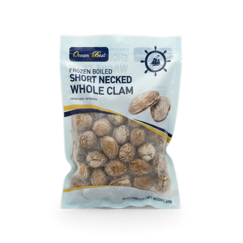 Ocean Best Frozen Boiled Short-Necked Whole Clams (Size 31/40) - 500g