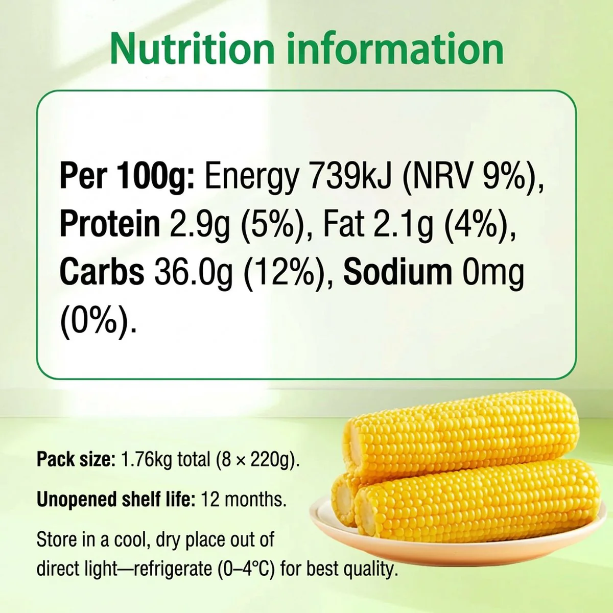 October Rice Field Yellow Waxy Corn 1.76kg (8 x 220g) - Ready-to-Eat Vacuum-Sealed Corn on the Cob - Image 4