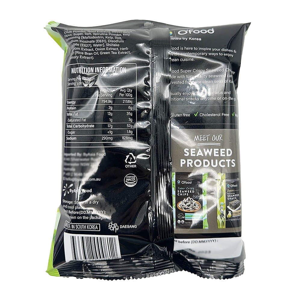 O'Food Super Crispy Seaweed Chips Wasabi Flavour - 35g - Image 3