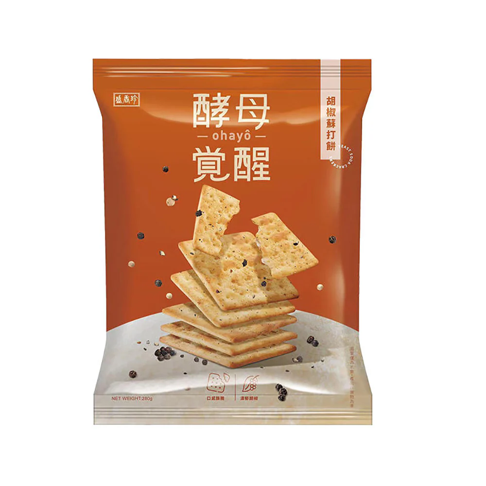 Ohayo Yeast Awakening Pepper Soda Crackers - 280g