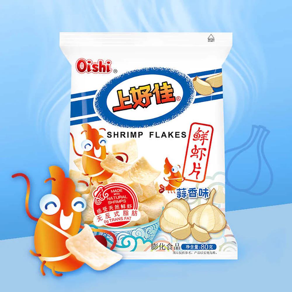 Oishi Garlic Flavored Shrimp Flakes - 80g - Image 2