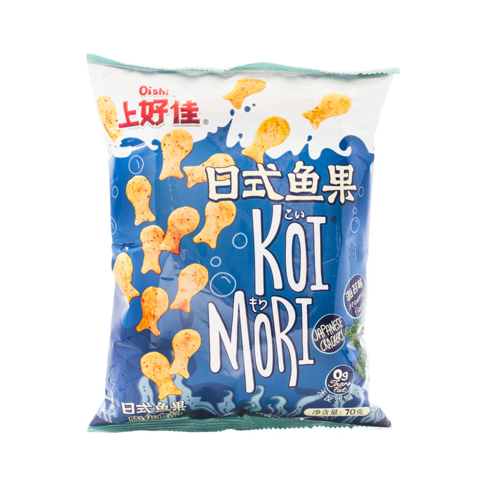 Oishi Koi Mori Japanese Fish Crackers Seaweed Flavour 70g