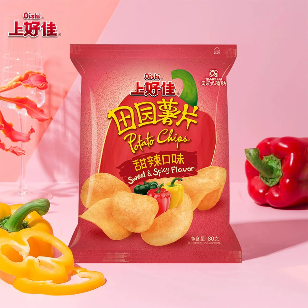 Oishi Potato Chips – Sweet & Spicy Flavor 80g - Image 4