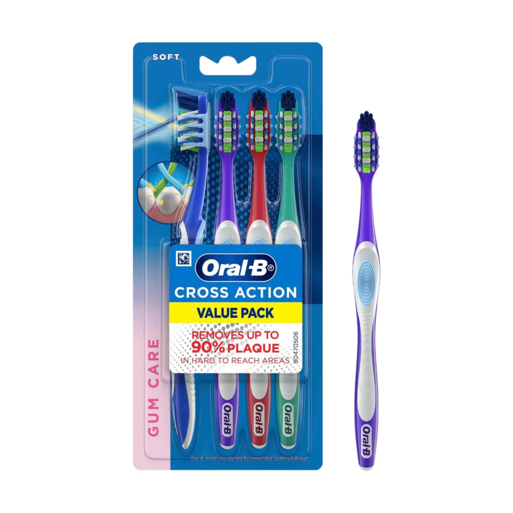 Oral-B Cross Action Gum Care Soft Toothbrush - 4 Pack