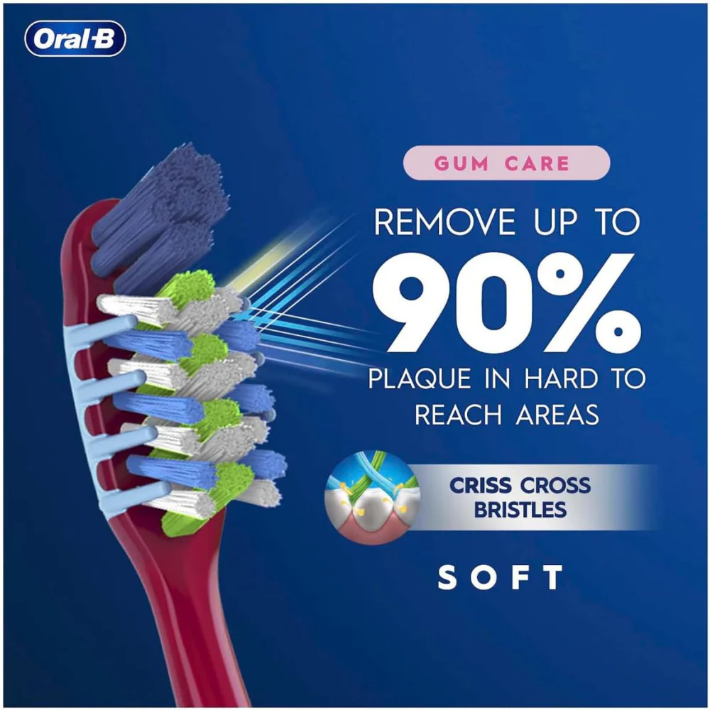 Oral-B Cross Action Gum Care Soft Toothbrush - 4 Pack - Image 2