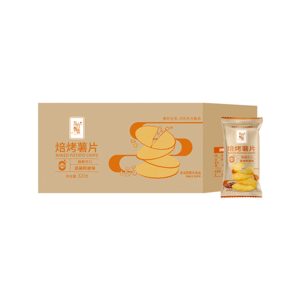 Oriental Select Baked Potato Chips Flaxseed Original Flavour Box 16 Packs 320g