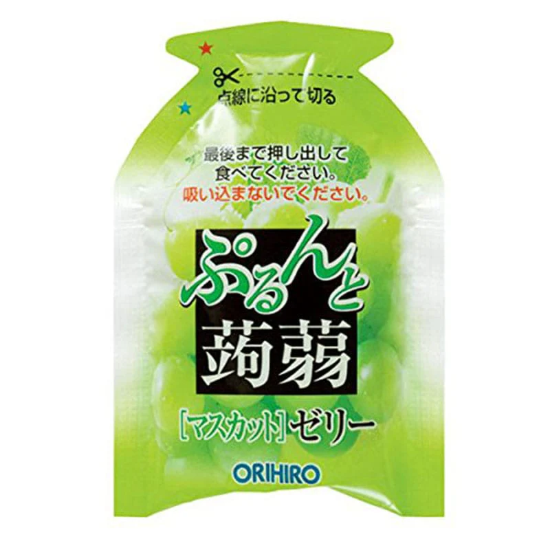 Orihiro Japanese Konjac Jelly - Green Grape & Orange Flavor, 12 Pieces, 240g - Image 2