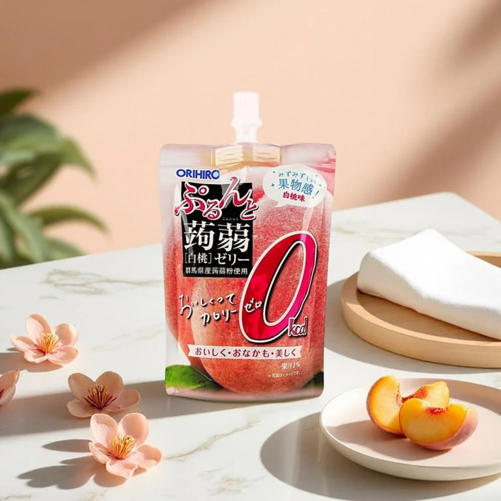 Orihiro Japanese Konjac Jelly, Zero Calorie, White Peach Flavour, 130g - Image 2
