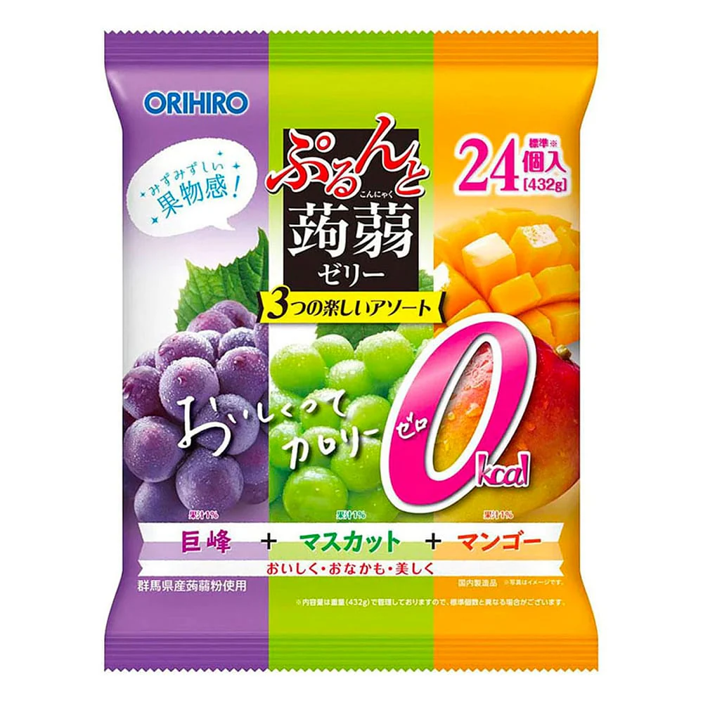 Orihiro Konjac Jelly - 3 Flavors (Kyoho Grape, Muscat, Mango) - 432g