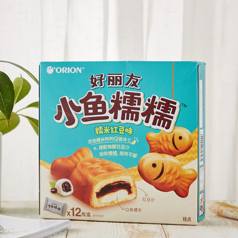 Orion Fish-Shaped Rice Cake Red Bean Flavor - 12 Pieces, 336g - Image 3