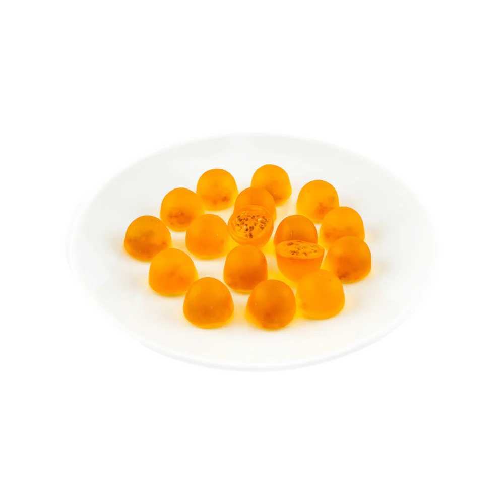Orion Fruity Core Passion Fruit Gummies 70g – Soft Candy with 50% Real Juice & Chia Seeds - Image 3