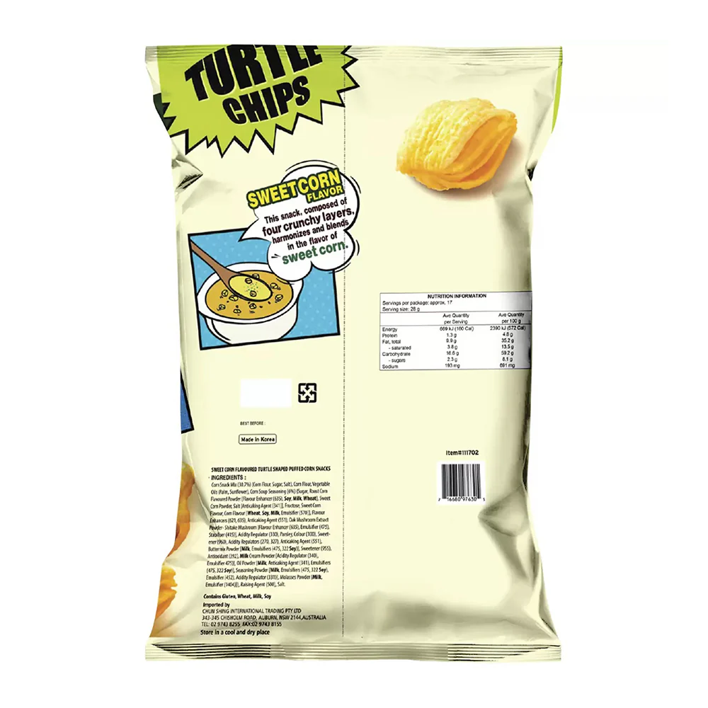 Orion Turtle Chips Sweet Corn Flavor - 481g - Image 5
