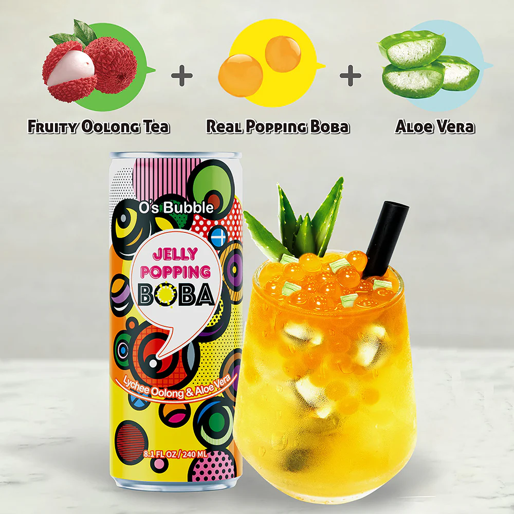 O's Bubble Lychee Oolong Tea Drink - 240ml - Image 2