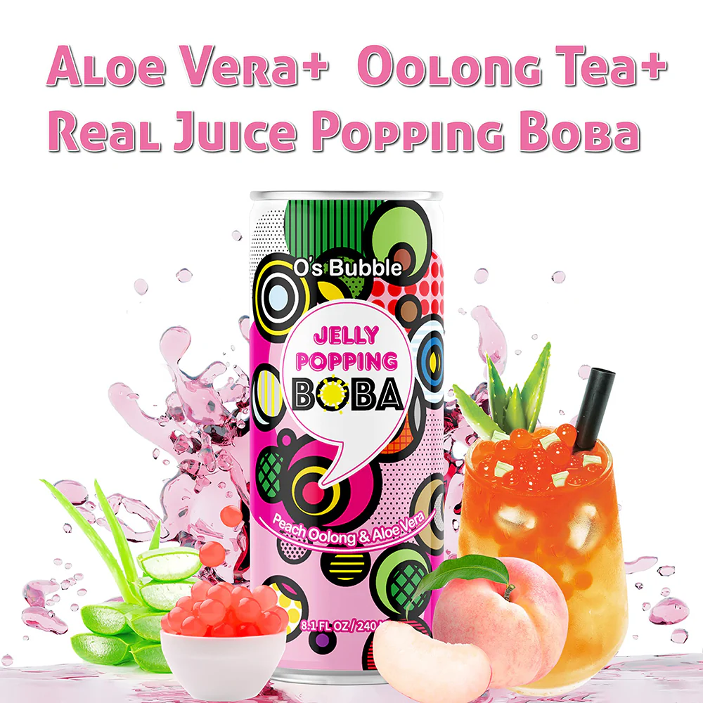 O's Bubble Peach Oolong Tea Drink - 240ml - Image 2