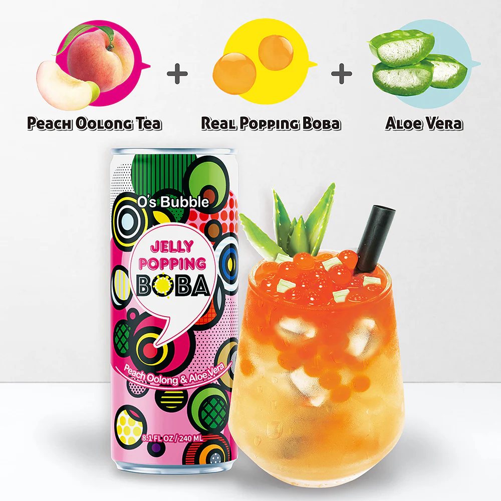 O's Bubble Peach Oolong Tea Drink - 240ml - Image 3