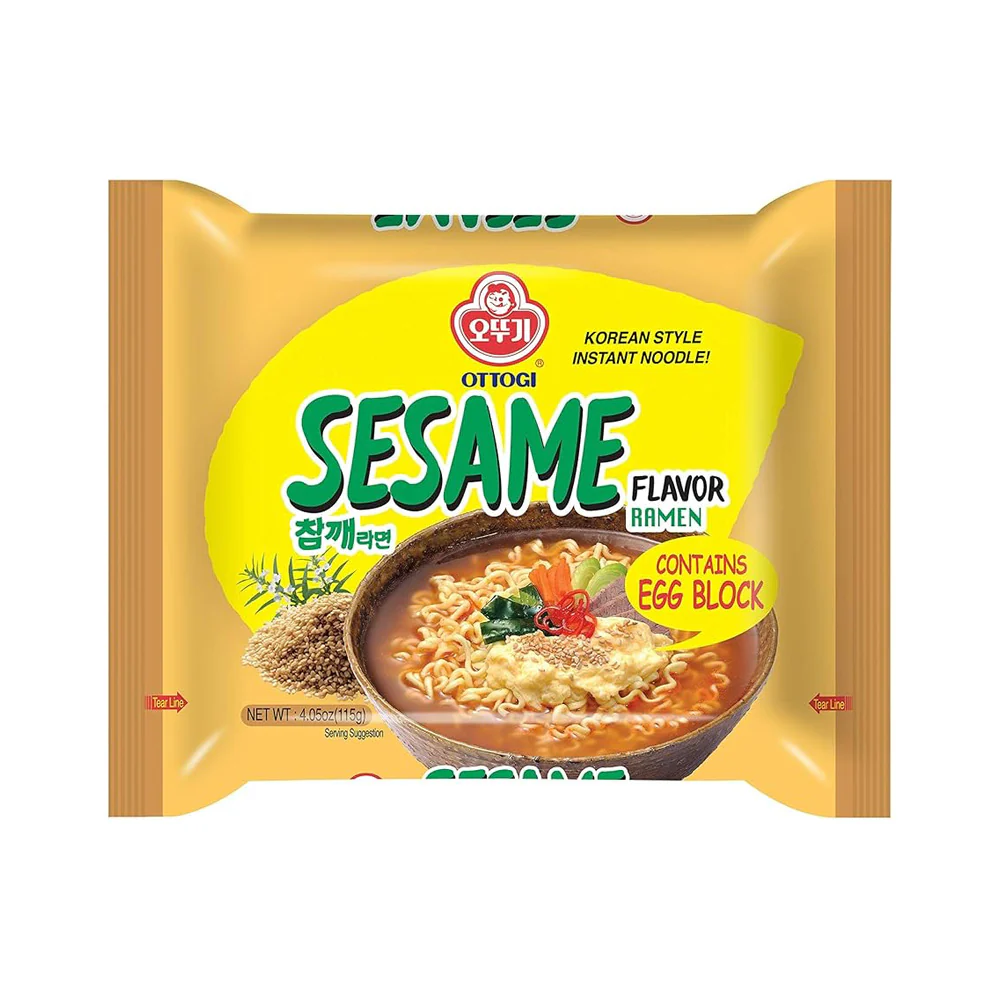 Ottogi Jin Ramen Sesame Flavour Korean Instant Noodles 115g x 5 Packs - Image 2