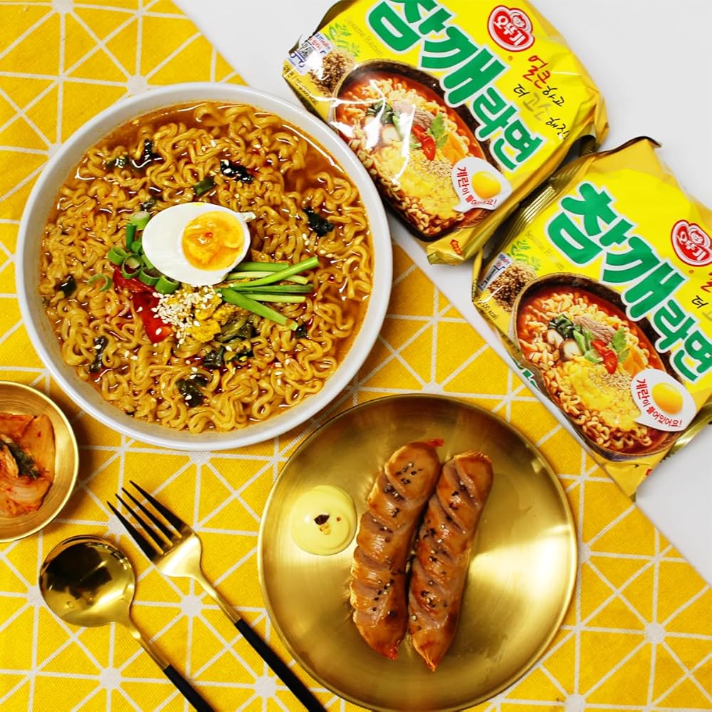 Ottogi Jin Ramen Sesame Flavour Korean Instant Noodles 115g x 5 Packs - Image 3