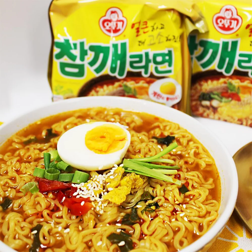 Ottogi Jin Ramen Sesame Flavour Korean Instant Noodles 115g x 5 Packs - Image 4