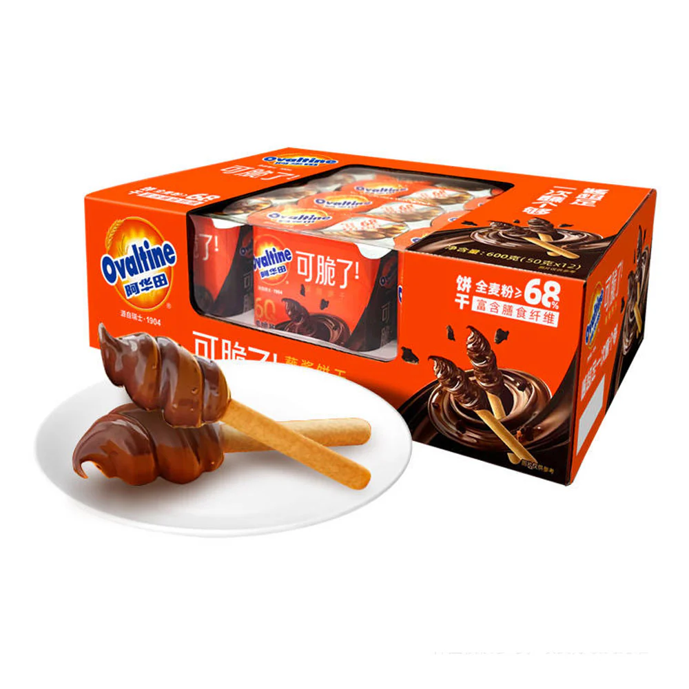 Ovaltine Biscuit Sticks with Malt Chocolate Dip 50g x 12 Packs – Limited Import
