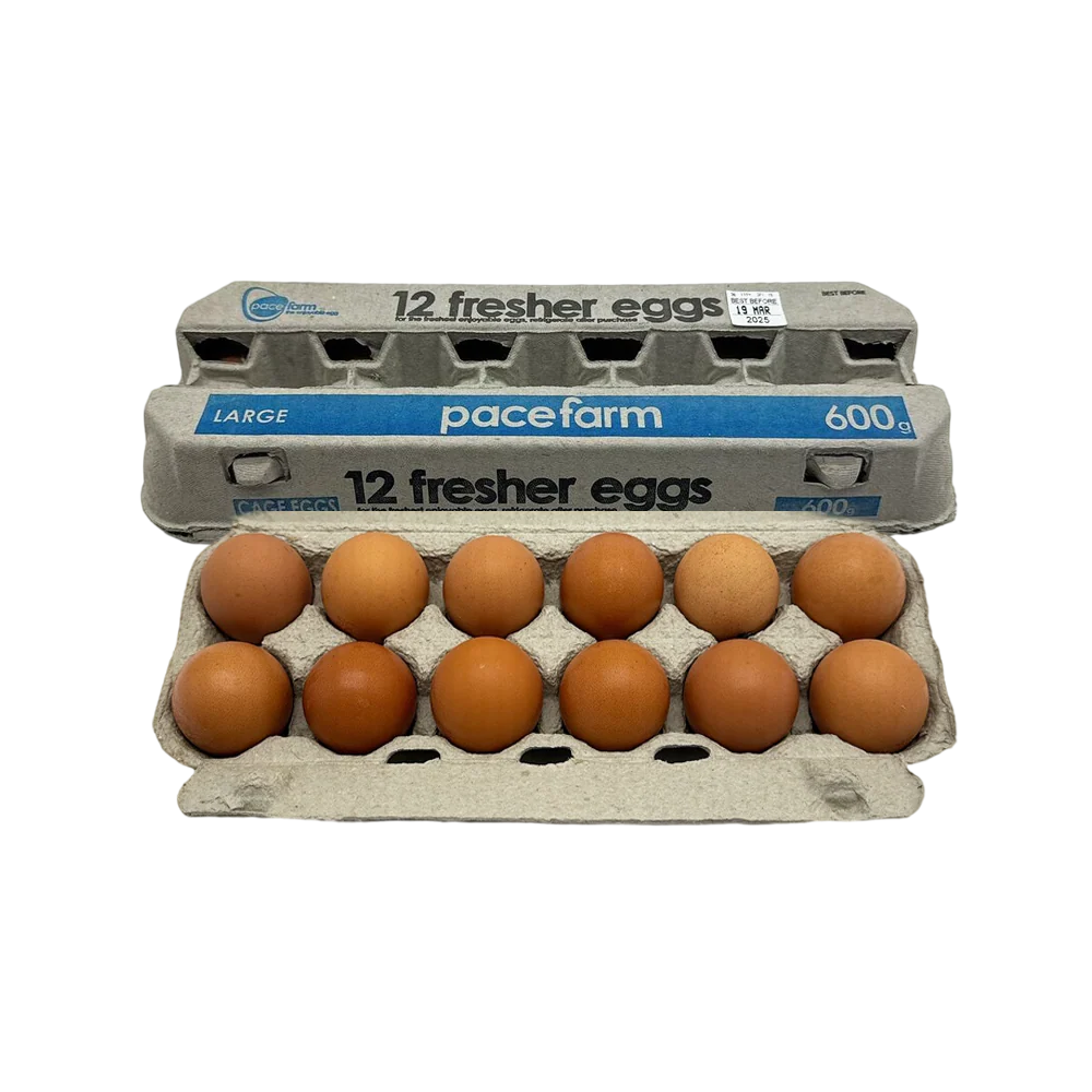 Pace Farm Caged Eggs Large 12 Pack 600g (Limit 1 PP)