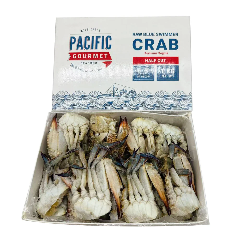 Pacific Gourmet Raw Blue Swimmer Crab Half Cut Size 26/30 – 1kg