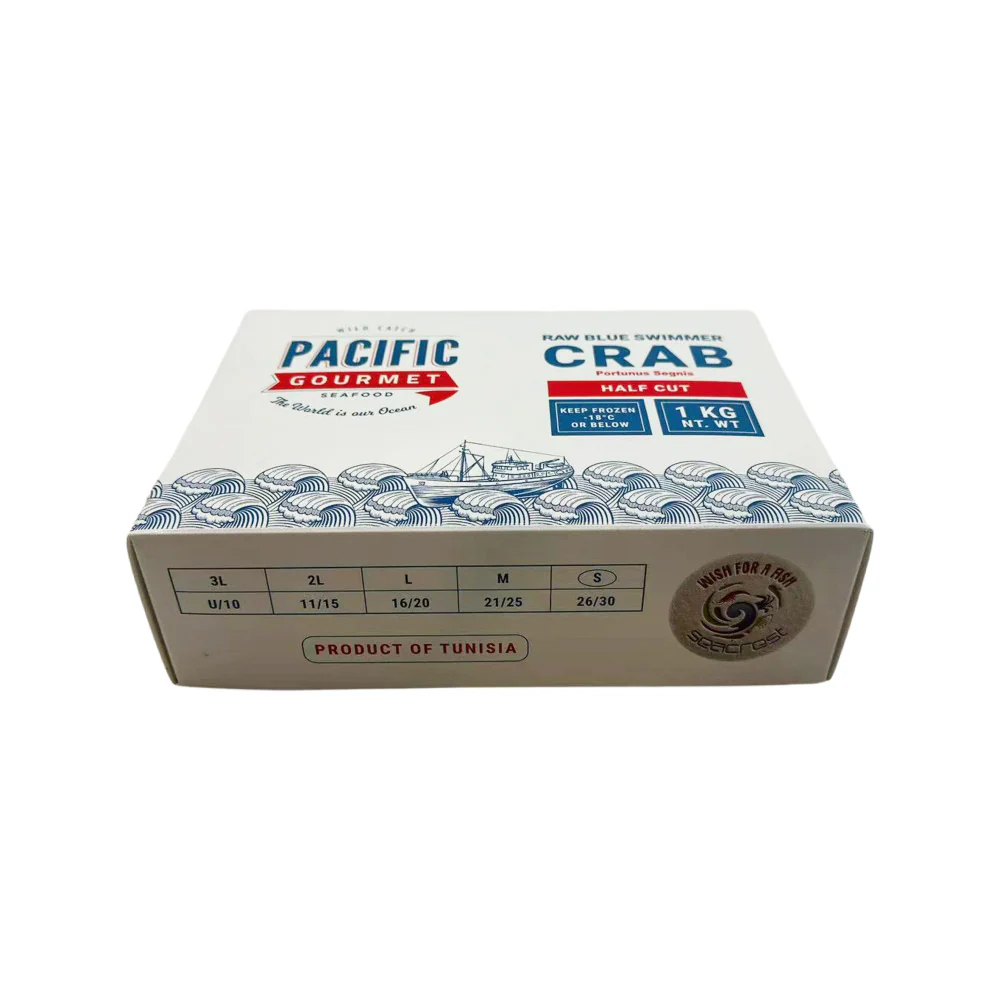 Pacific Gourmet Raw Blue Swimmer Crab Half Cut Size 26/30 – 1kg - Image 4