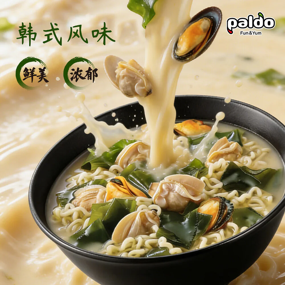 Paldo Gomtang Korean Seaweed Noodle Soup 110g x 4 Packs - Image 2