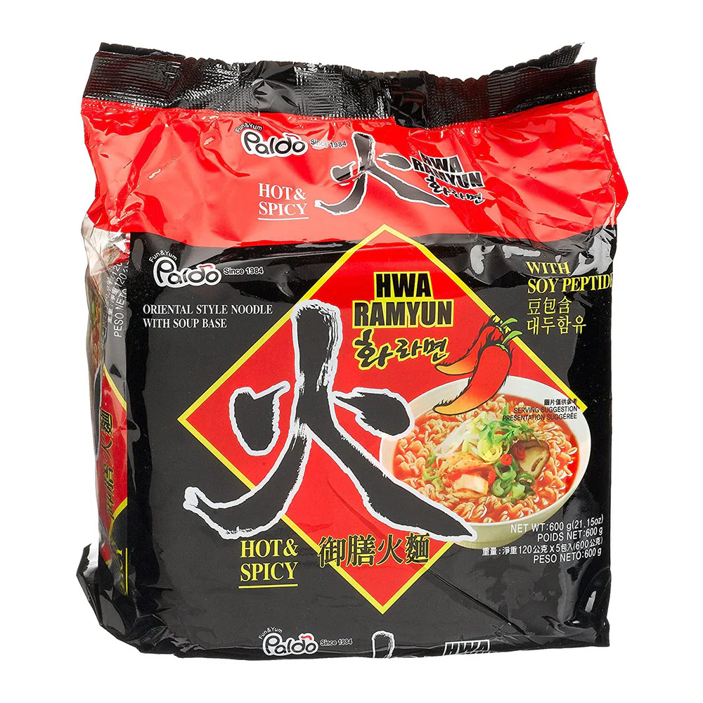 Paldo Hwa Ramyun Hot & Spicy Instant Noodles - 120g x 5 Packs
