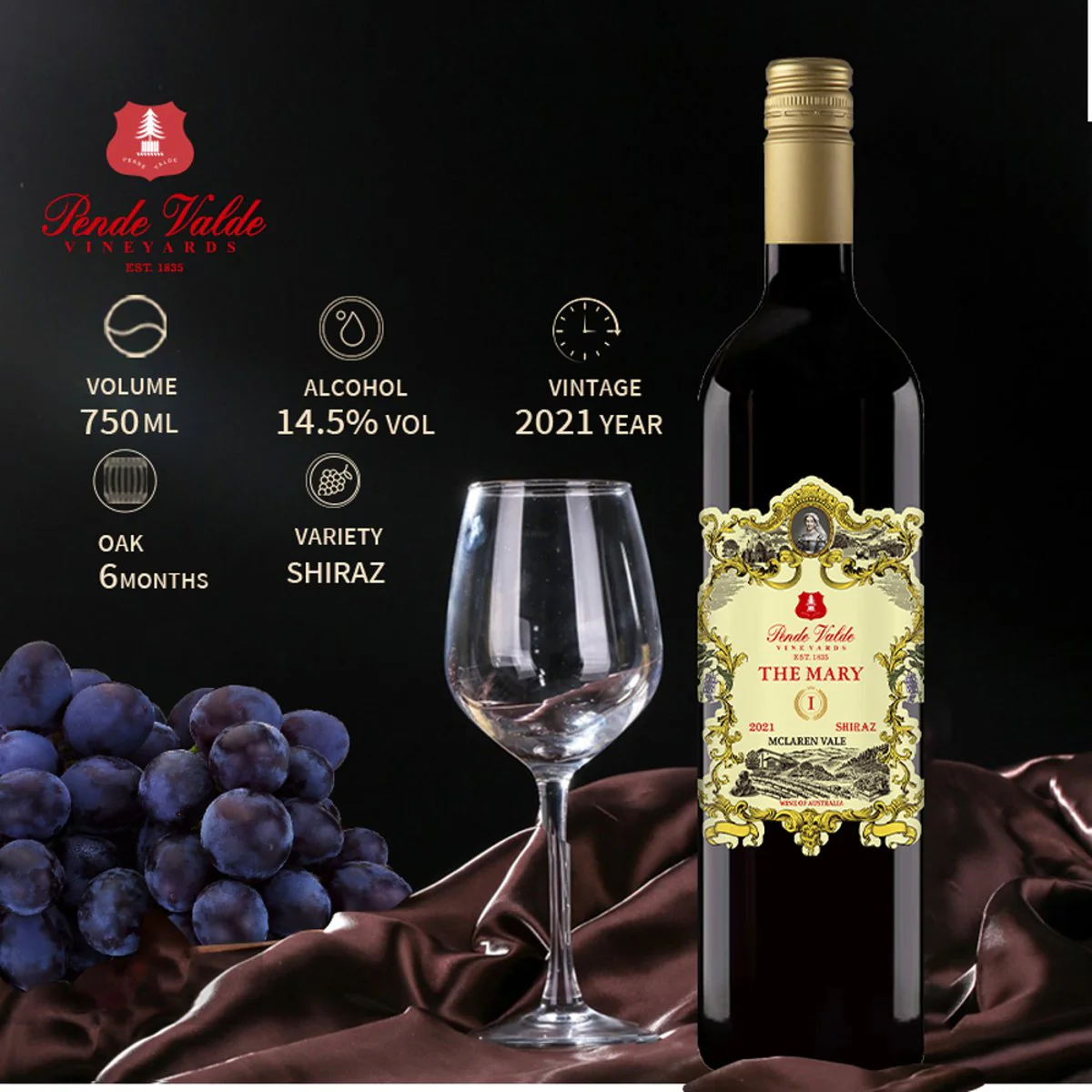 Pende Valde The Mary No.1 2021 Shiraz 750ml - Image 4