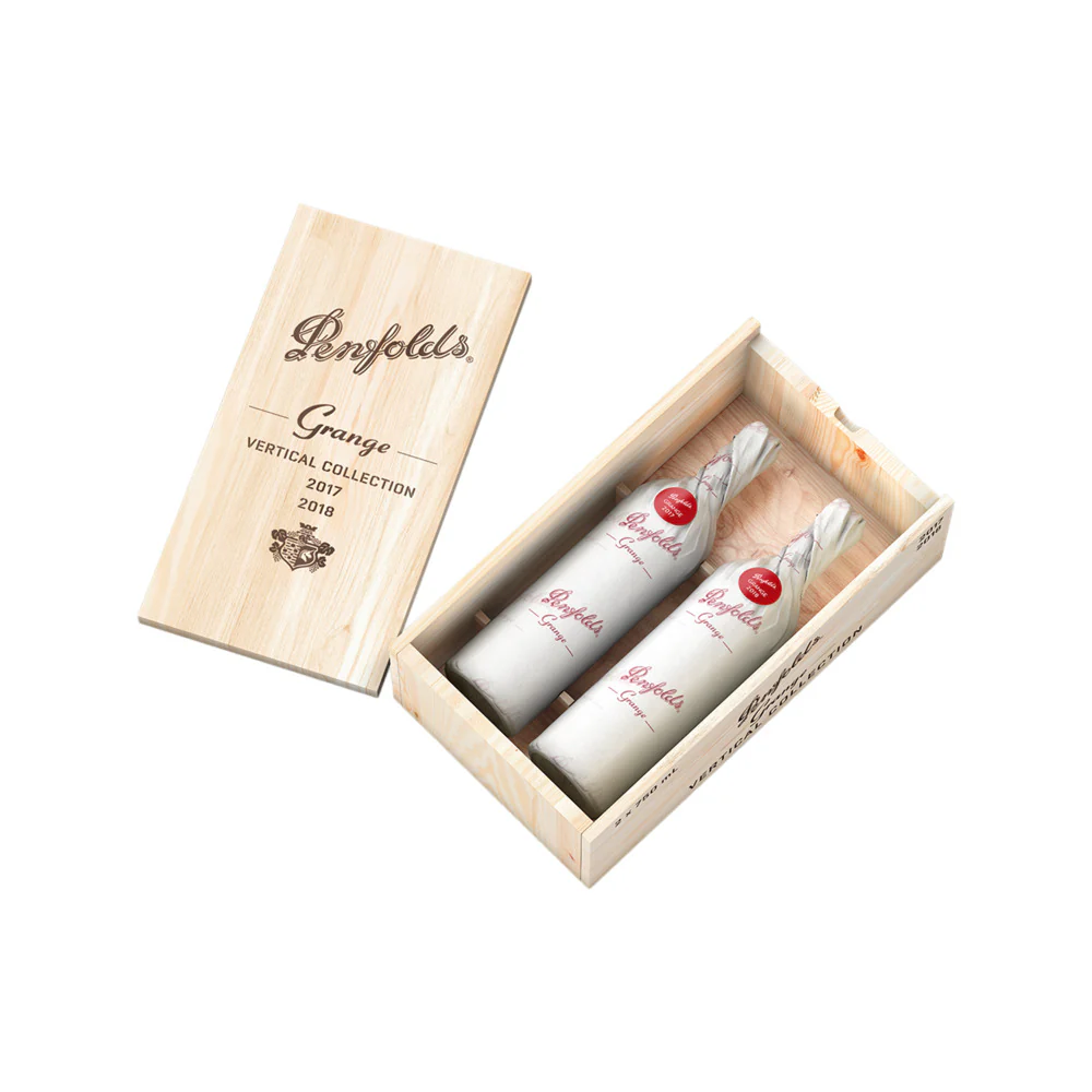 Penfolds Grange Vertical Collection 2017 & 2018 – Limited Edition Wooden Gift Case, 2 × 750ml - Image 3