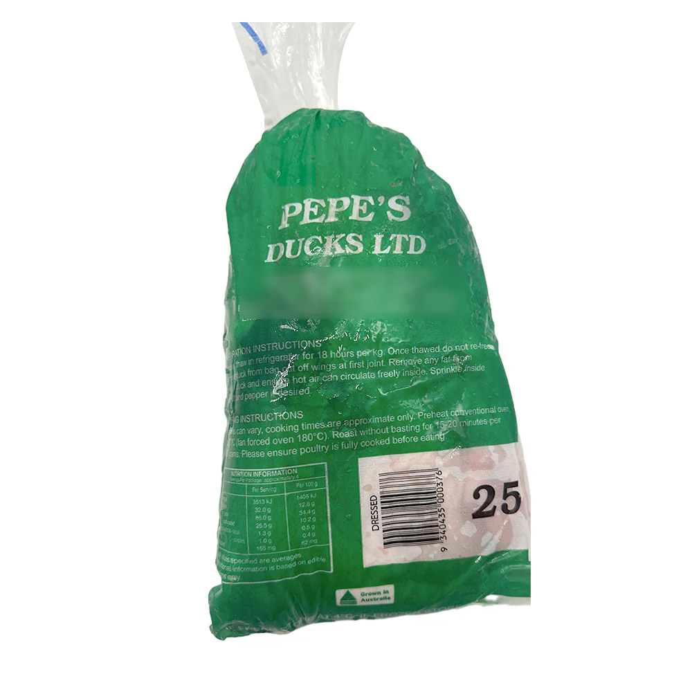 Pepe's Duck Barn Raised Whole Duck Size 25 - 2.5kg - Image 2