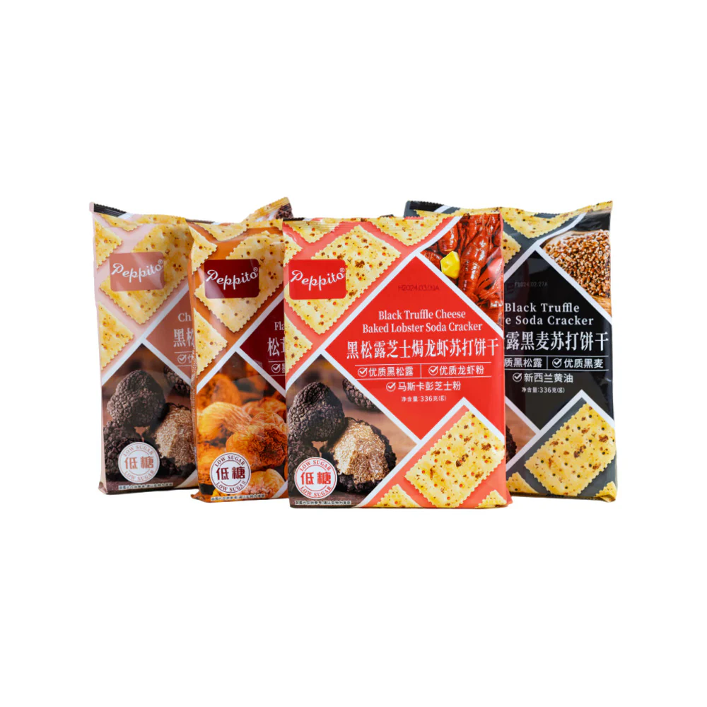 Peppito Black Truffle Chia Seed Soda Crackers - 336g - Image 5