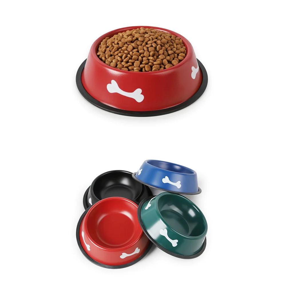 Pet Painted Steel Bowl - 30cm, Random Red or Blue - Image 2