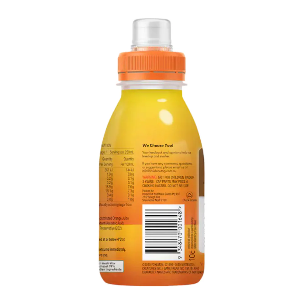 Pokémon No Added Sugar Orange Juice 250mL x 6 Bottles - Kids Juice Drink Pack - Image 2