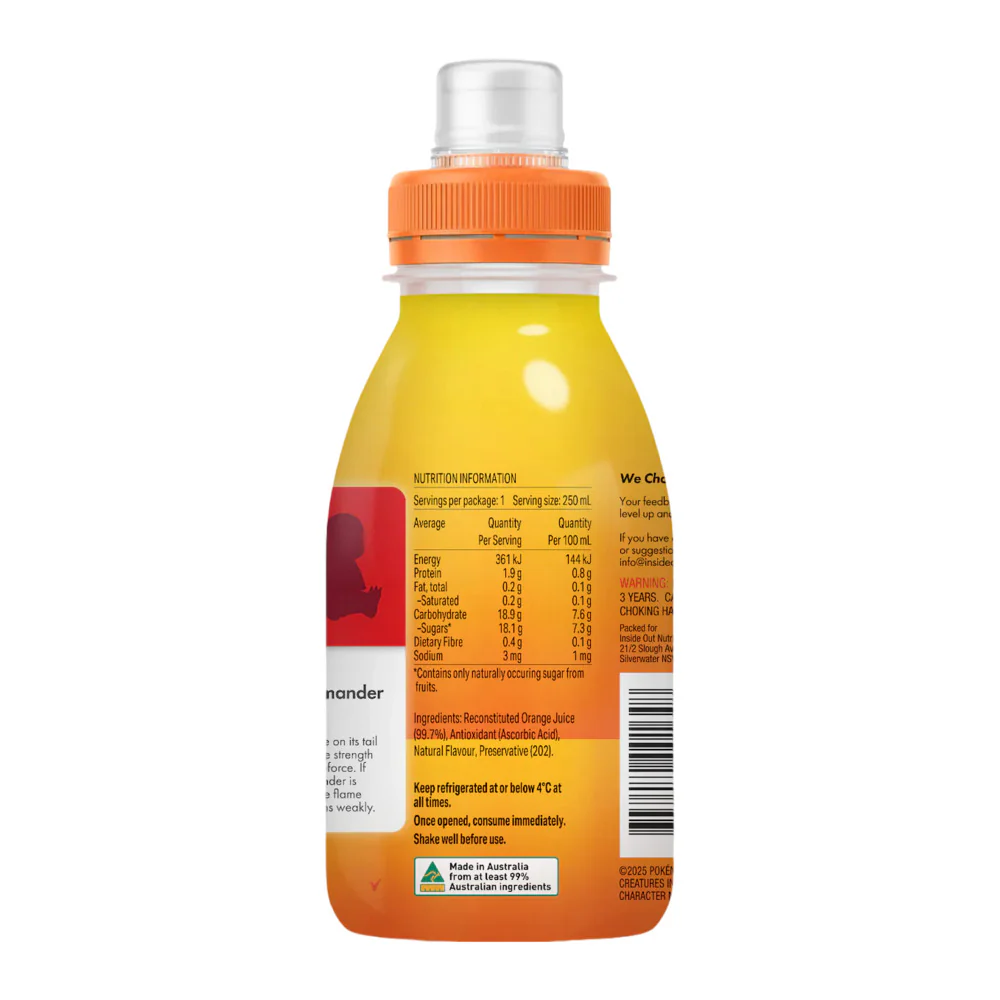 Pokémon No Added Sugar Orange Juice 250mL x 6 Bottles - Kids Juice Drink Pack - Image 3