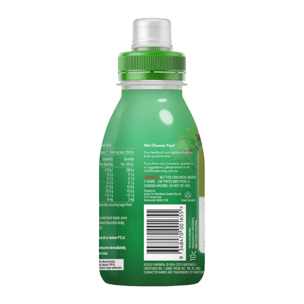 Pokemon Apple Juice – No Added Sugar 250ml x 6 - Image 2