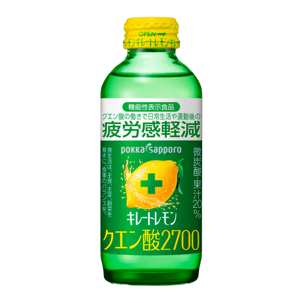 Pokka Sapporo Kire Lemon+ Sparkling Lemon Drink 155ml x 6 – 2700 mg Citric Acid for Fatigue Relief - Image 2