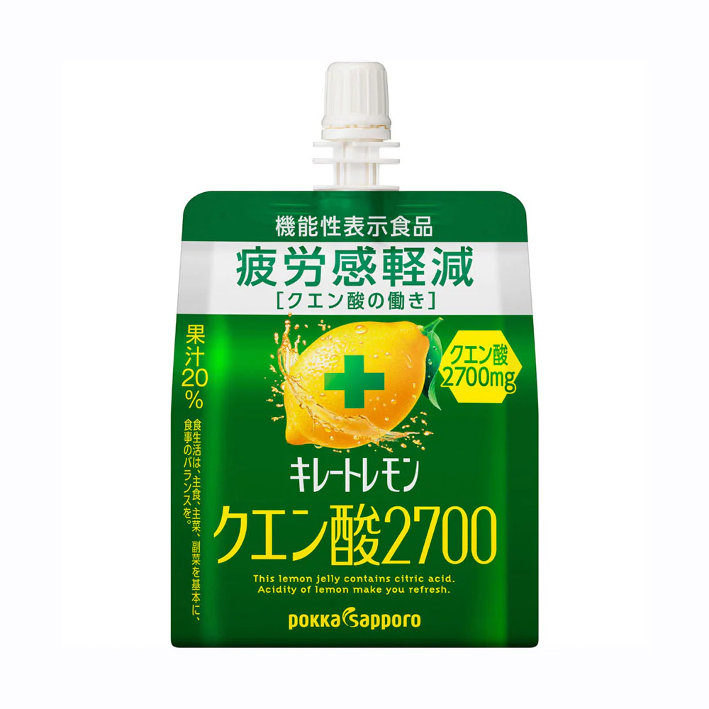 Pokka Sapporo Kireto Lemon Citric Acid 2700 Jelly 165g - Lemon Jelly Pouch