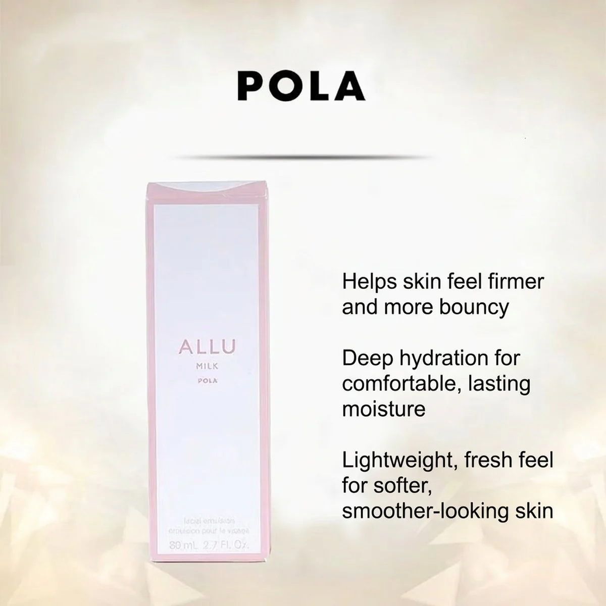 Pola ALLU Milk High Moisture Anti-Ageing Facial Emulsion 80ml - Image 2