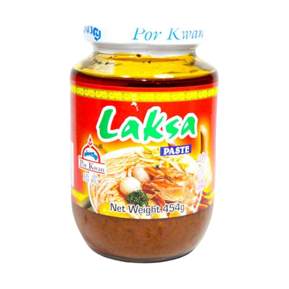 Por Kwan Laksa Paste 454g - Spicy Coconut Noodle Soup Base