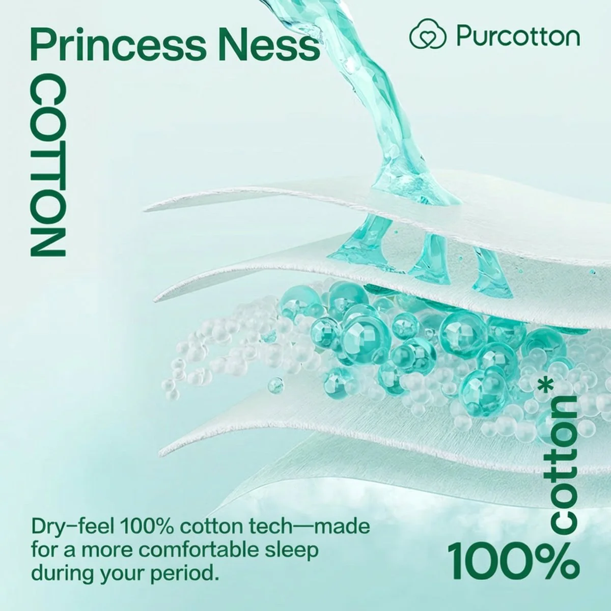 PurCotton Nice Princess Organic Cotton Overnight Pants XL 3 Pieces - Disposable Period Underwear - Image 2