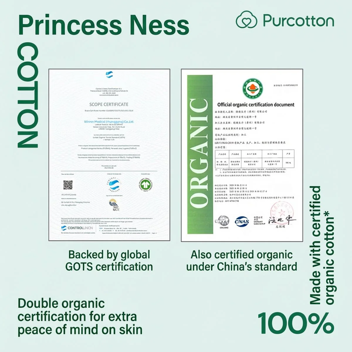 PurCotton Nice Princess Organic Cotton Overnight Pants XL 3 Pieces - Disposable Period Underwear - Image 3