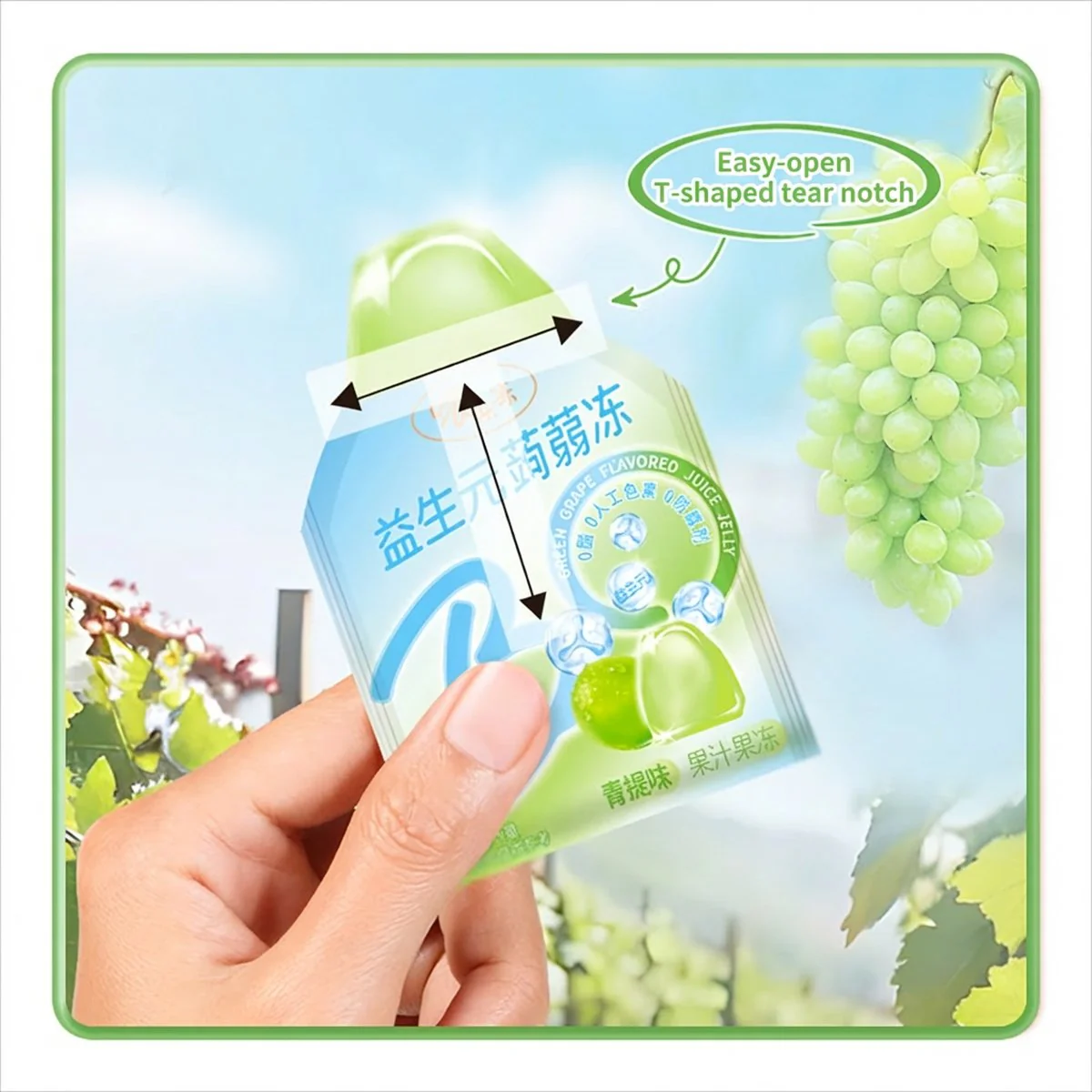 Qiaqia Probiotic Konjac Jelly Green Grape Flavor - 120g - Image 2