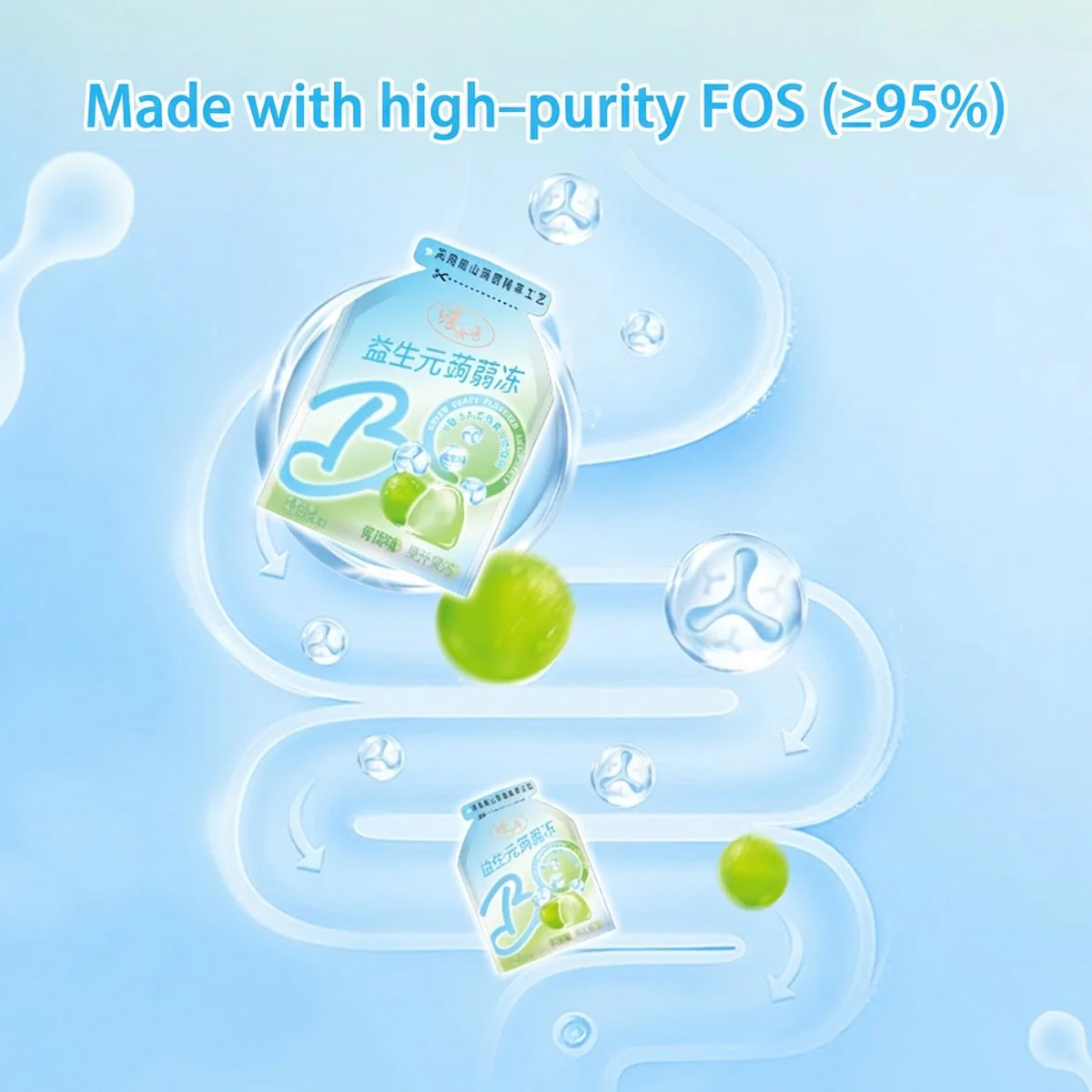 Qiaqia Probiotic Konjac Jelly Green Grape Flavor - 120g - Image 4