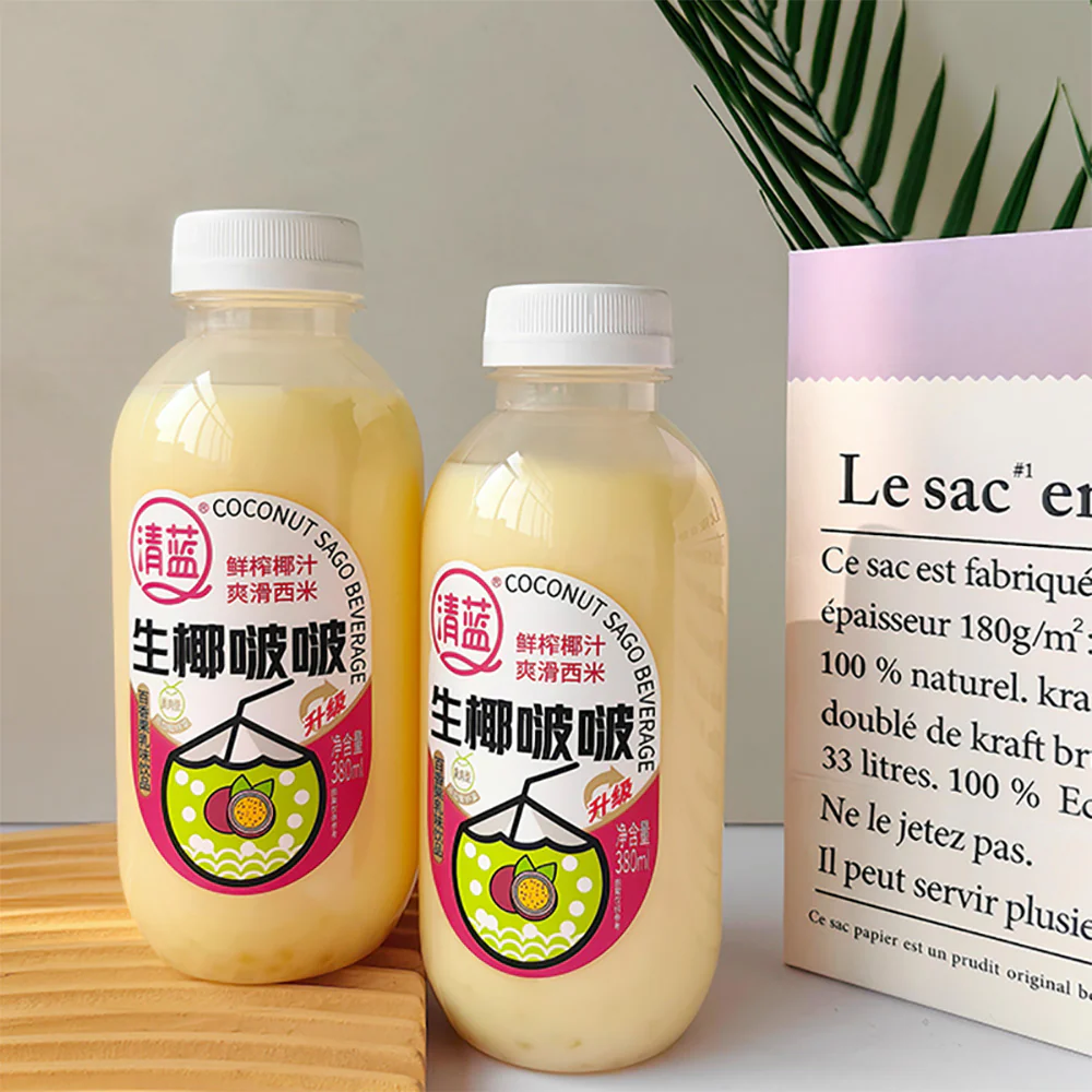 Qinglan Coconut Sago Beverage Passion Fruit Flavor - 380ml - Image 2