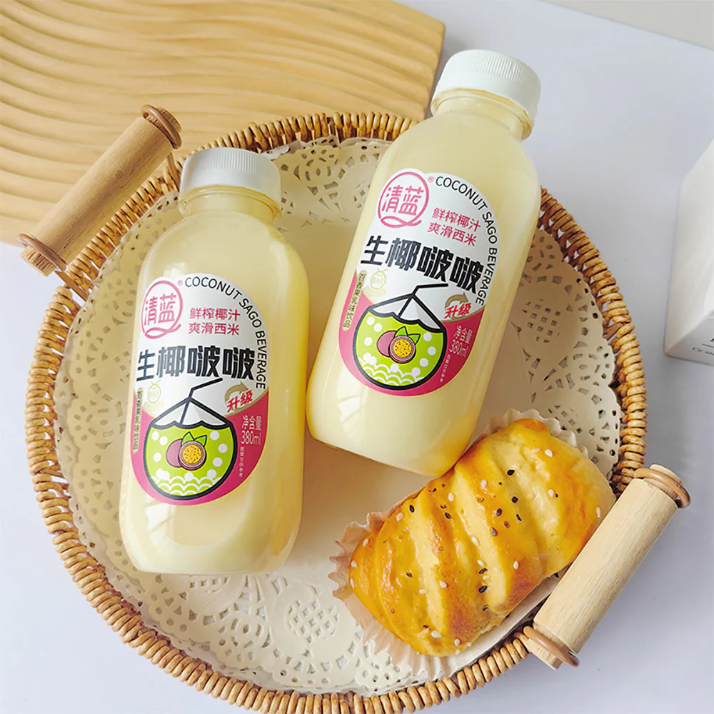 Qinglan Coconut Sago Beverage Passion Fruit Flavor - 380ml - Image 3