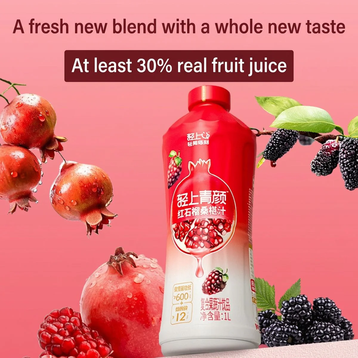 QingShang Pomegranate and Mulberry Juice - 1L - Image 4